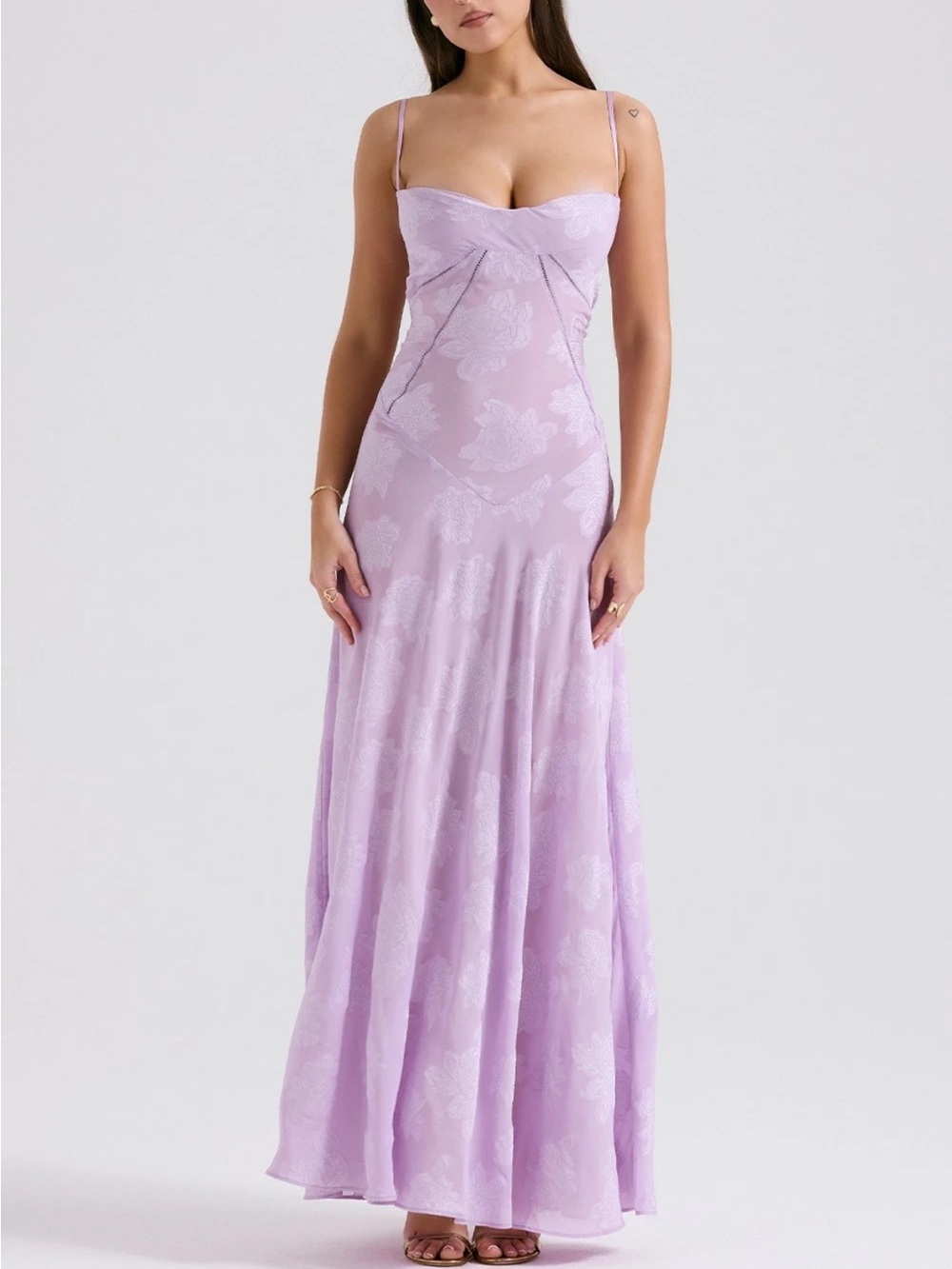 House of CB seren orchid floral lace back Maxi Dress